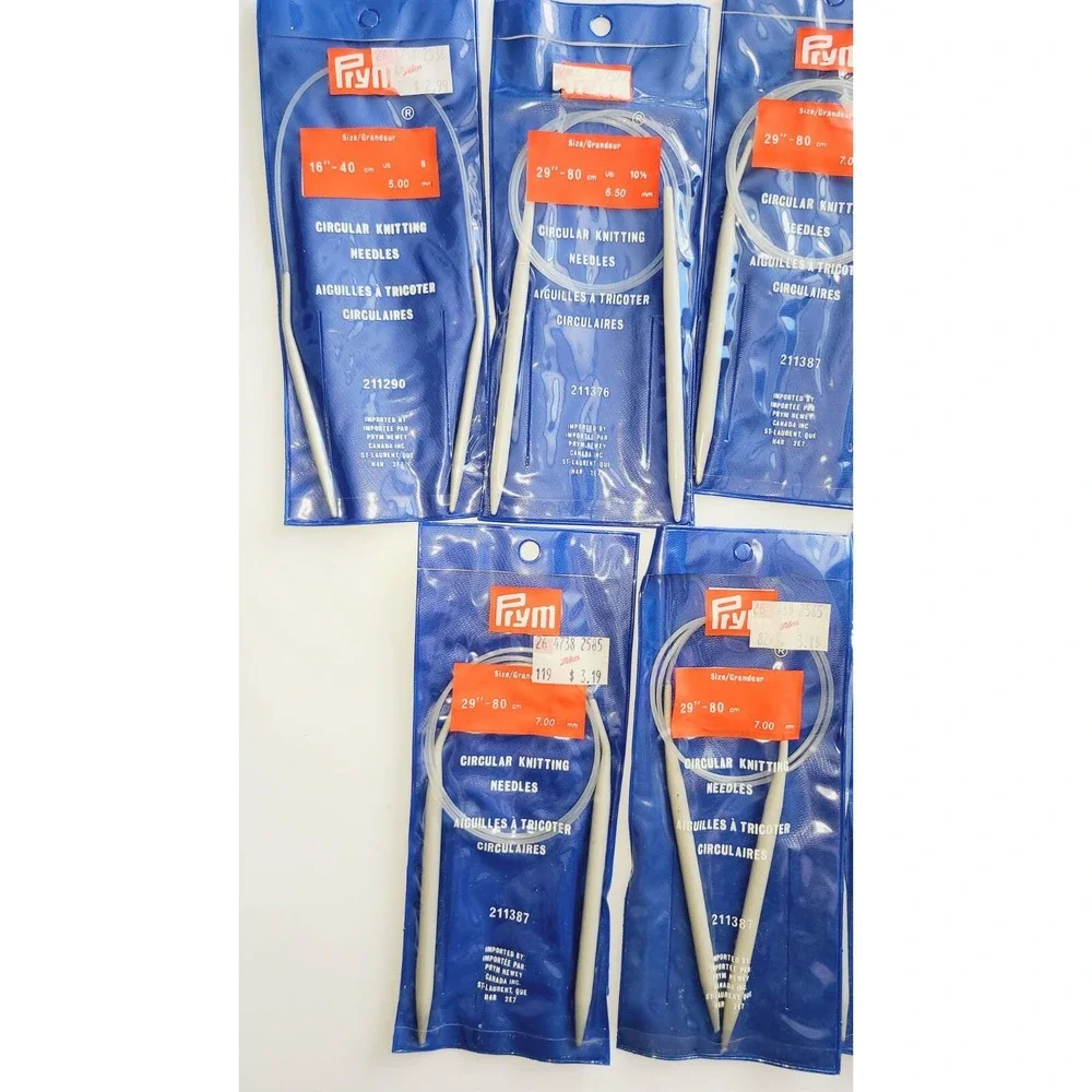Prym Circular Knitting Needles Lot 13 Pairs Assorted Sizes 5mm-15mm 16-29 Inch